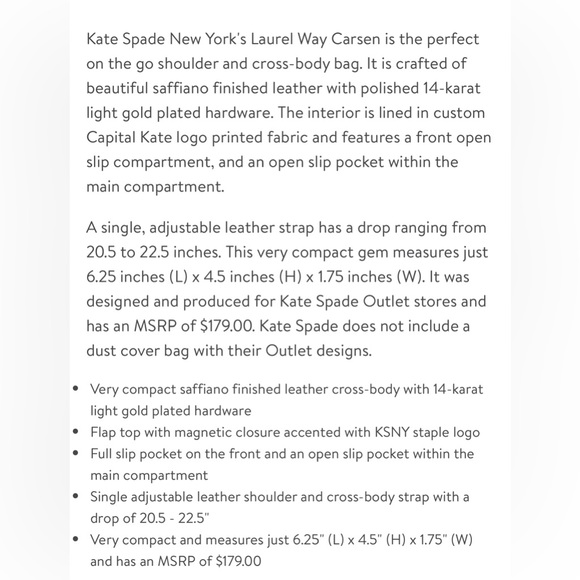 Kate Spade Laurel Way Carsen Antlsbubbl - Picture 6 of 6